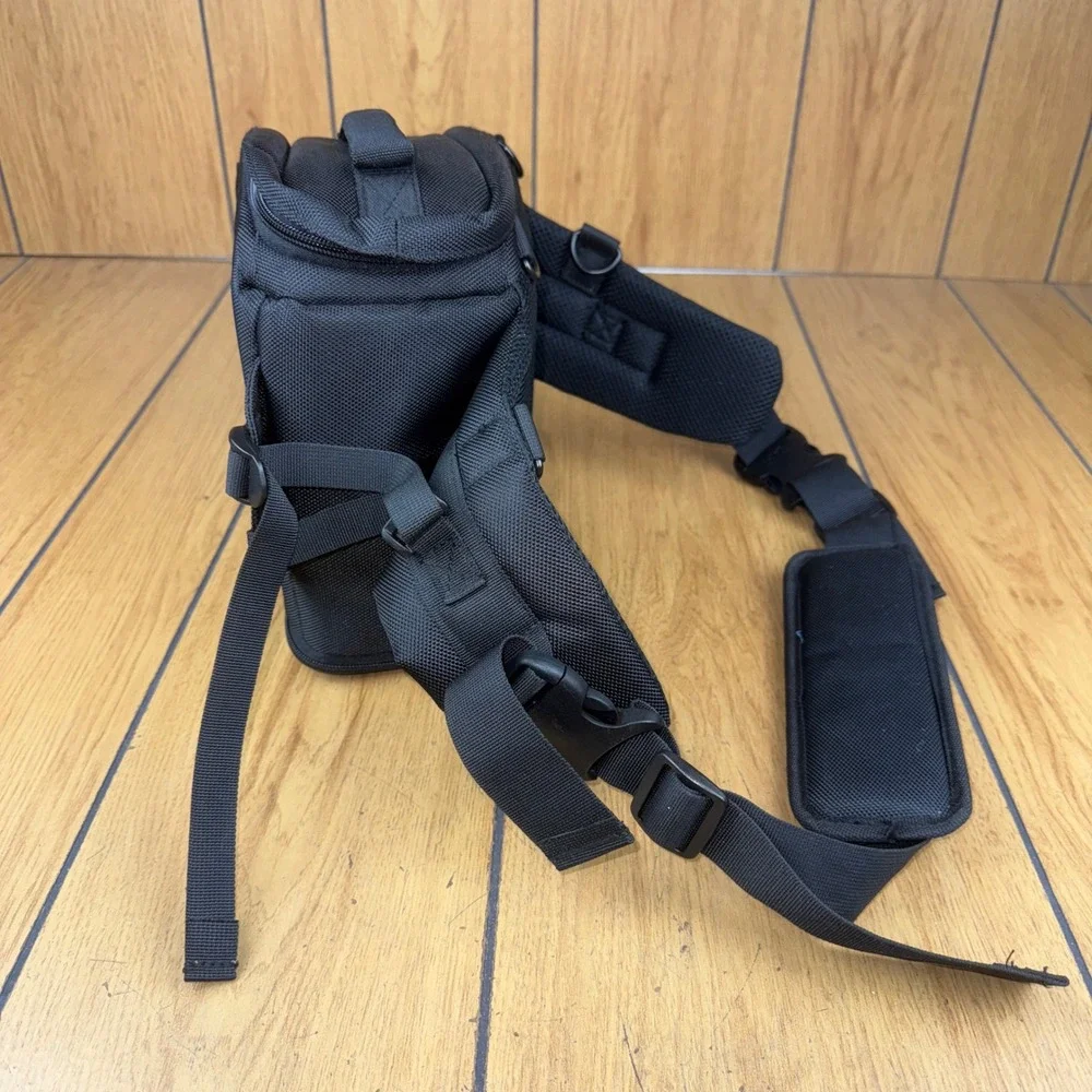 Cotton Camera Bag‎ Black Adjustable Strap Padded Compartment Organizer